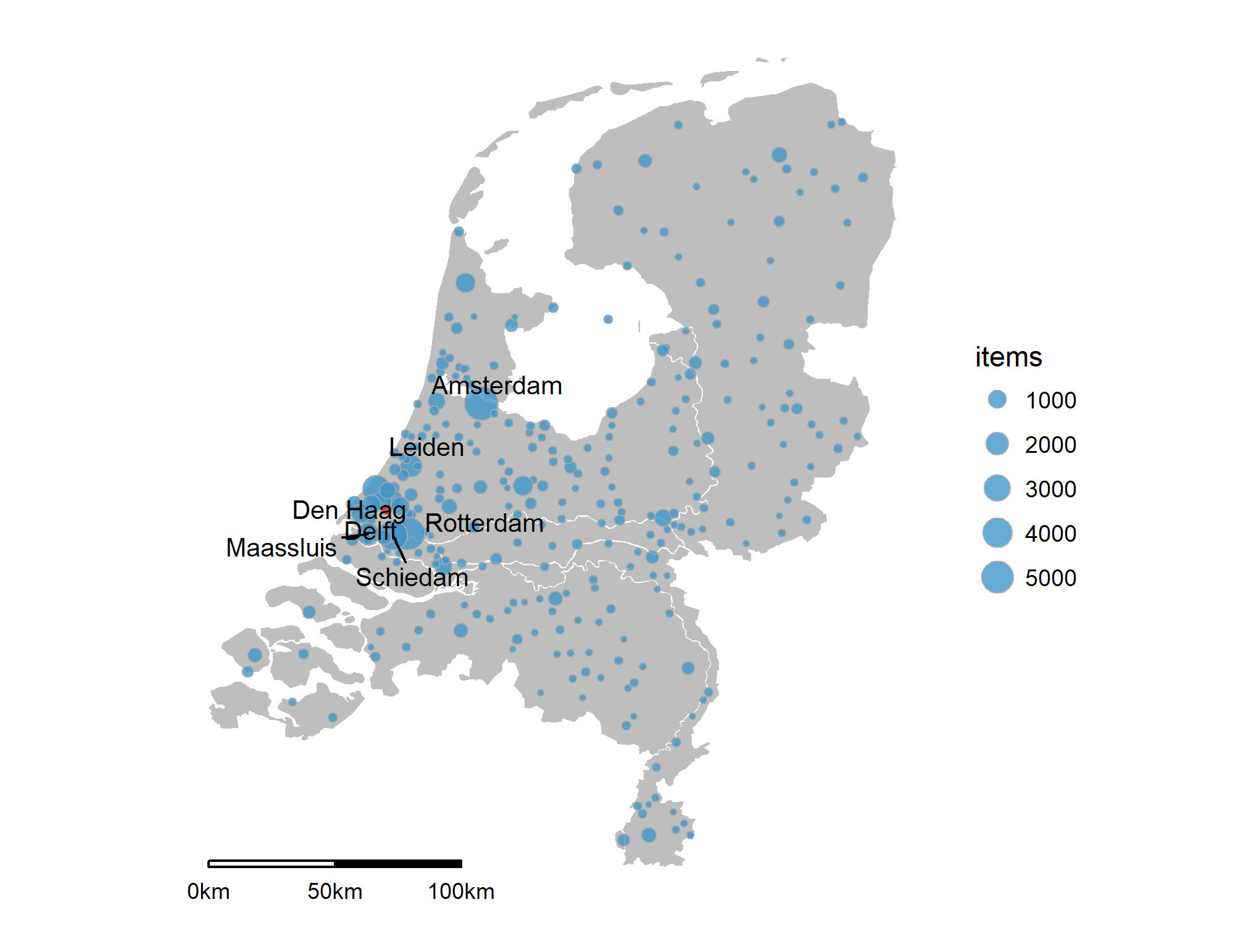 Icon map of the Netherlands