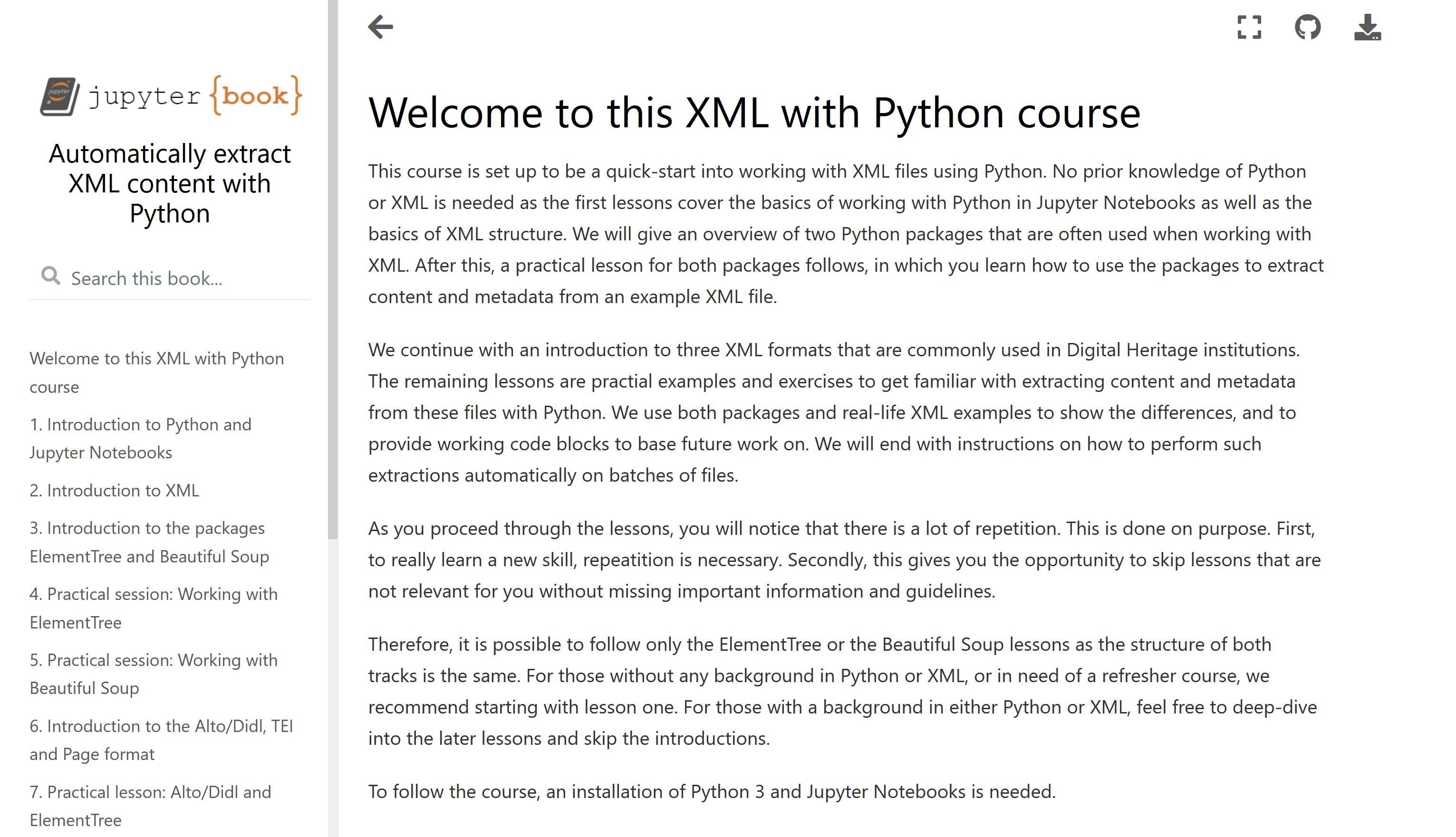 Example page Python course