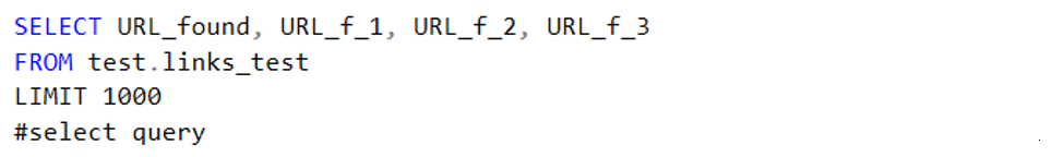 SQL code about selecting columns for pruning