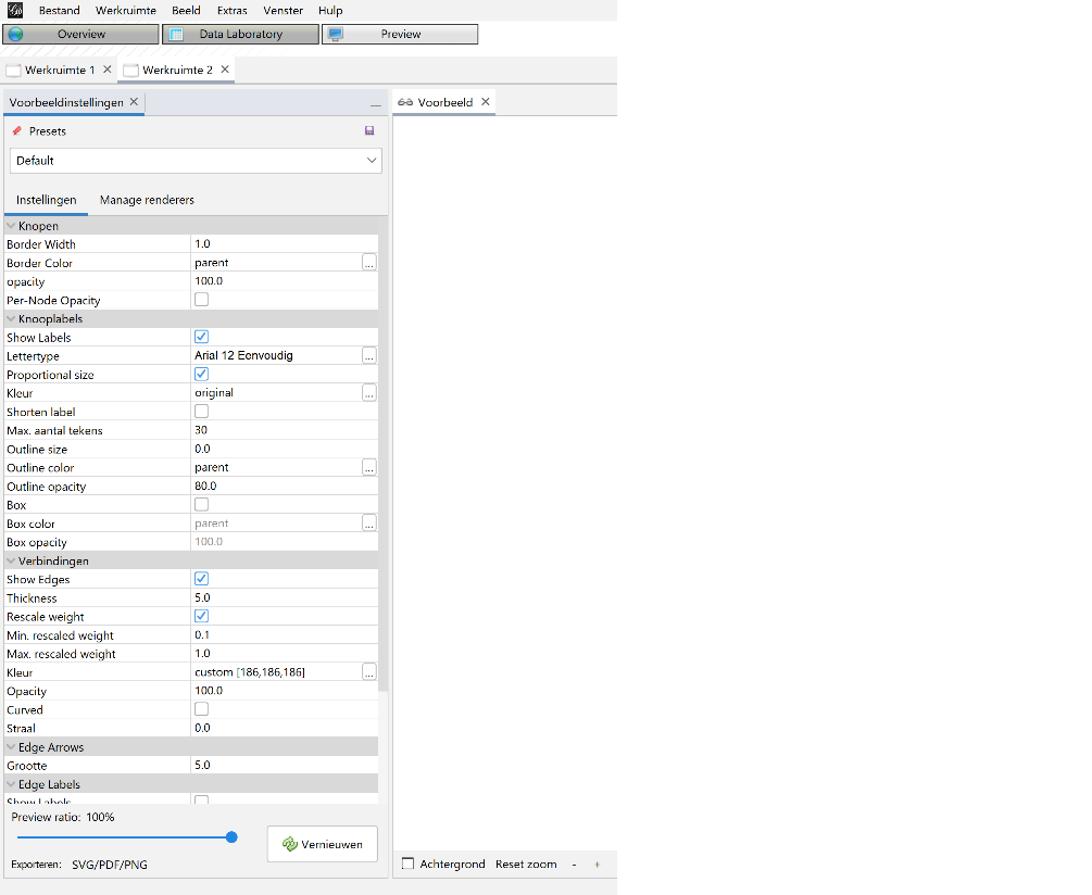 Export menu Gephi 2010