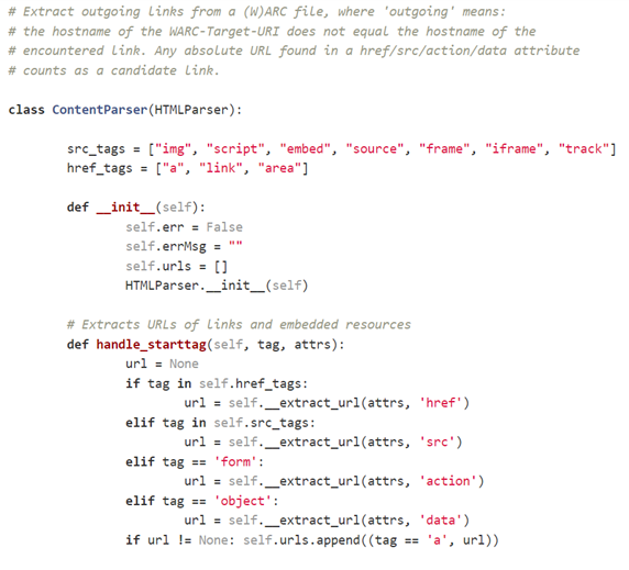 SQL code hyperlink tags