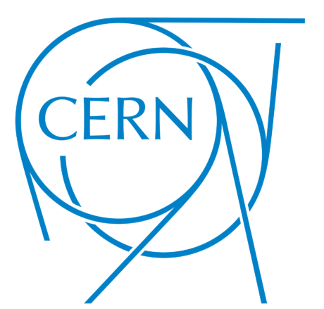 CERN logo (white background with blue lined circles)